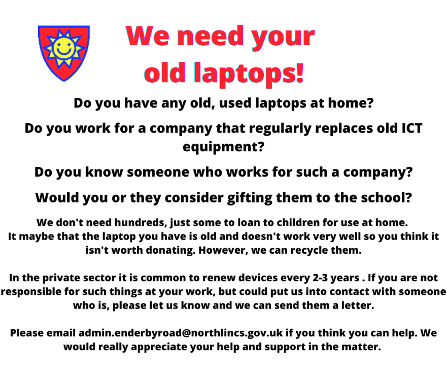We need your old laptops!